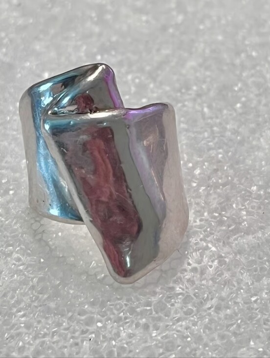 Jewelry - Vintage ISRAELI MODERNIST Electroform Sterling Silver Sculptural Statement Ring